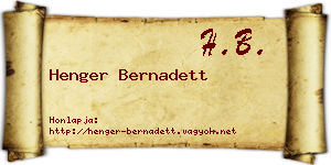 Henger Bernadett névjegykártya